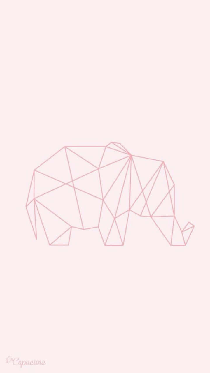 A vibrant pink elephant with abstract pattern Wallpaper