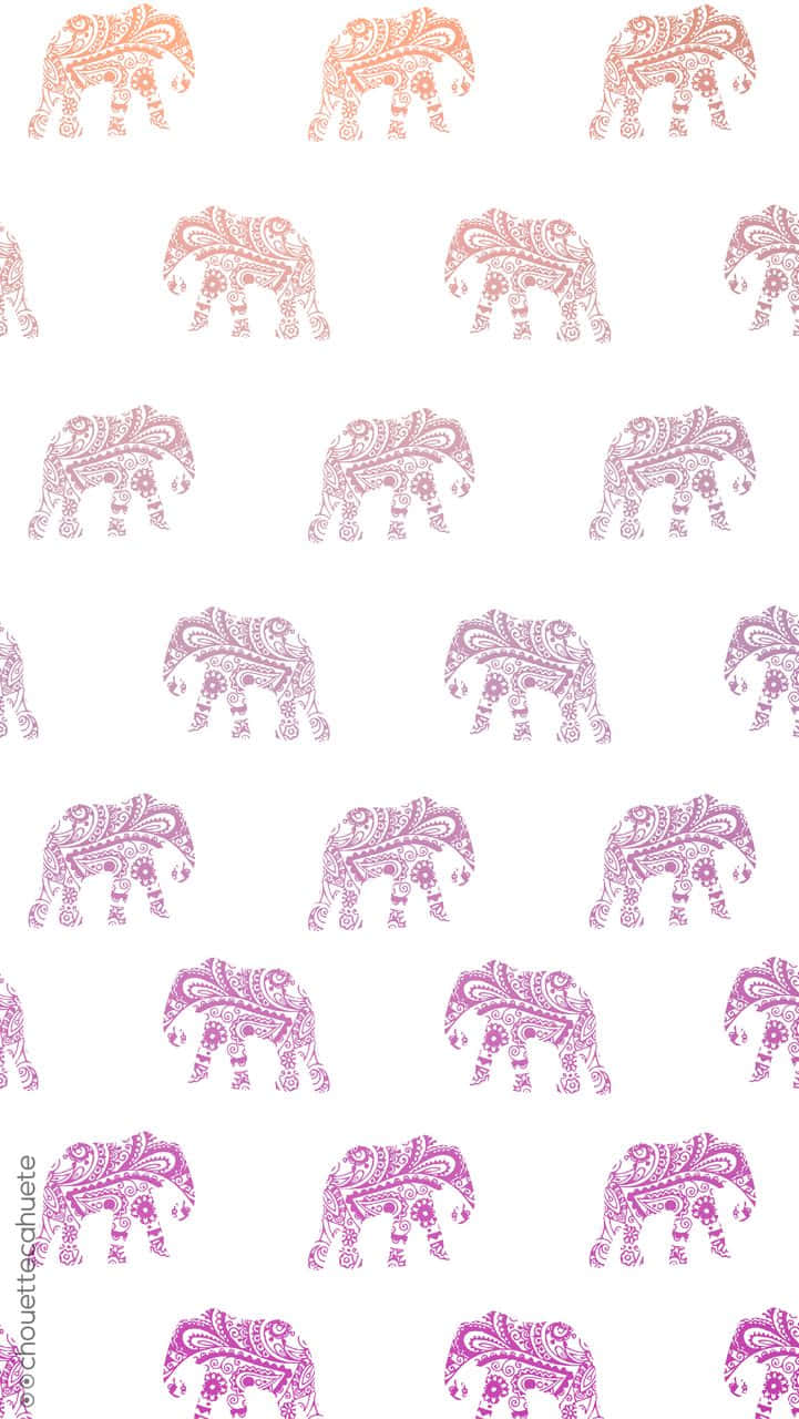 Majestic Pink Elephant in a Dreamy World Wallpaper