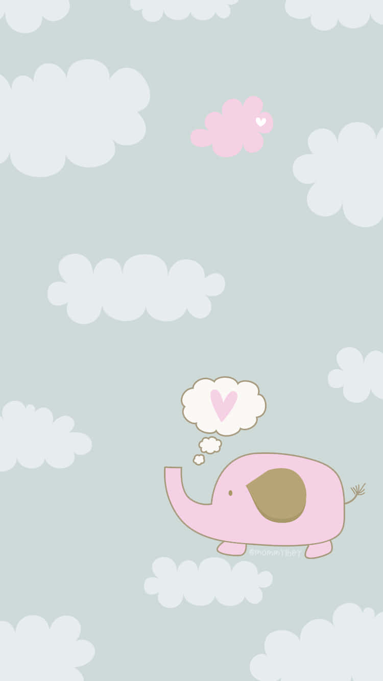 Playful Pink Elephant in Nature Wallpaper