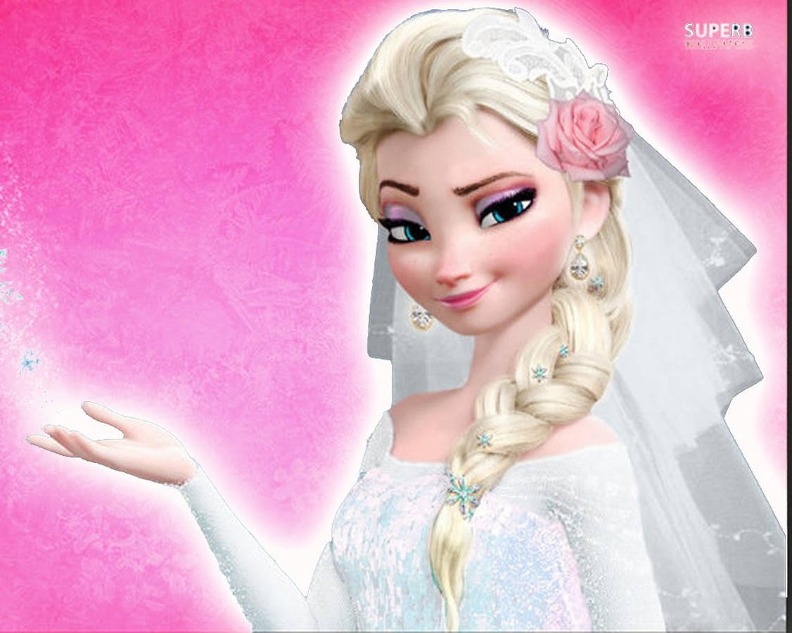 Pink Elsa Frozen Wedding Dress Wallpaper