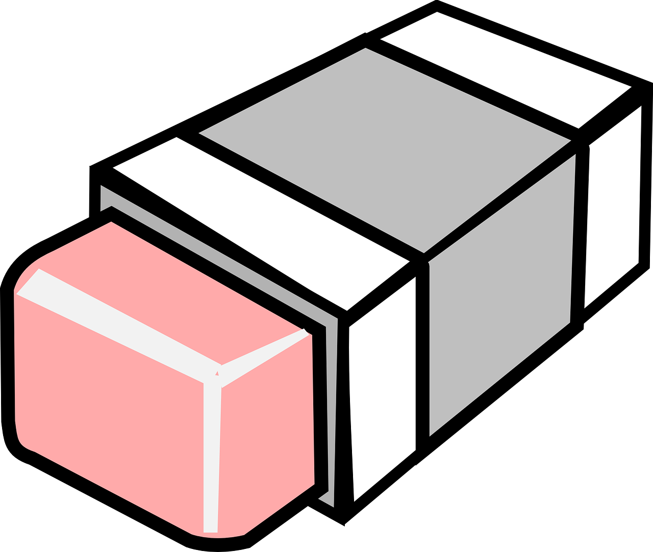 Pink Eraser Isometric Illustration PNG