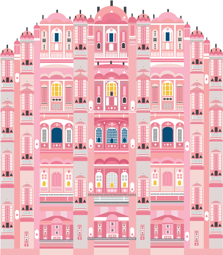 Pink European Architecture Illustration PNG