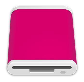 Pink External Hard Drive Icon PNG
