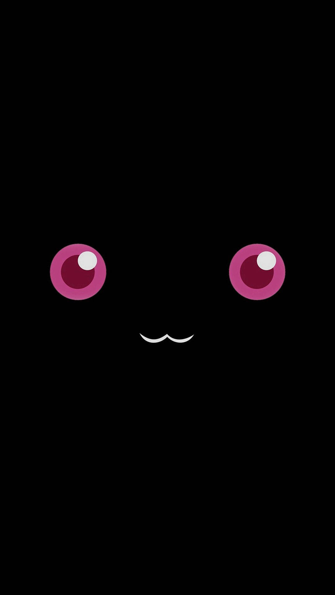 Mystical Black Anime Character with Glowing Pink Eyes Wallpaper
