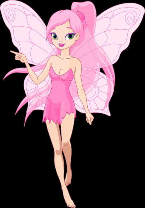 Pink Fairy Cartoon Character PNG