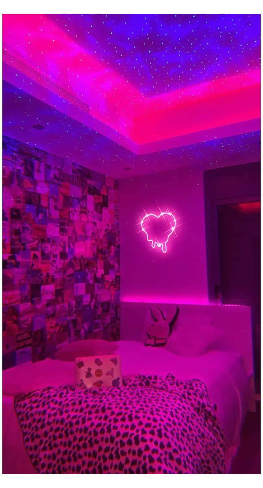 Download Pastel Pink Fairy Lights illuminate a dim room. Wallpaper ...