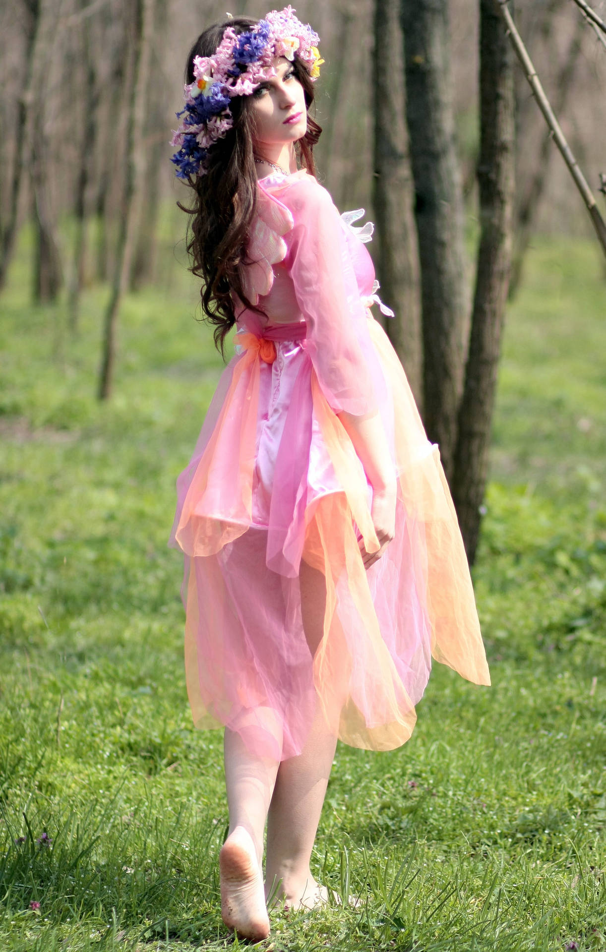 Pink Fairy Woman With Headdress Wallpaper