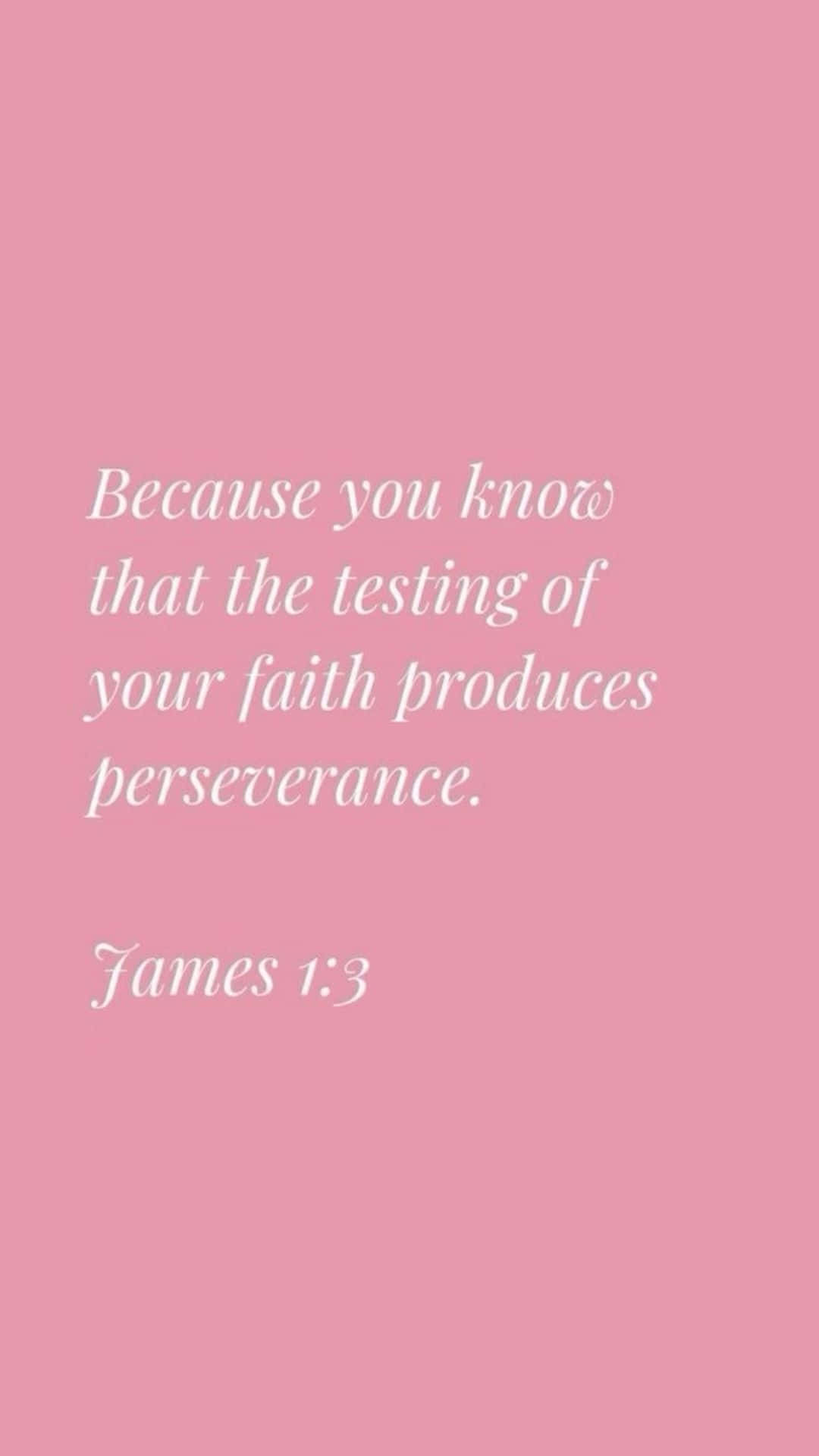 Pink Faith Perseverance Bible Verse James13 Wallpaper