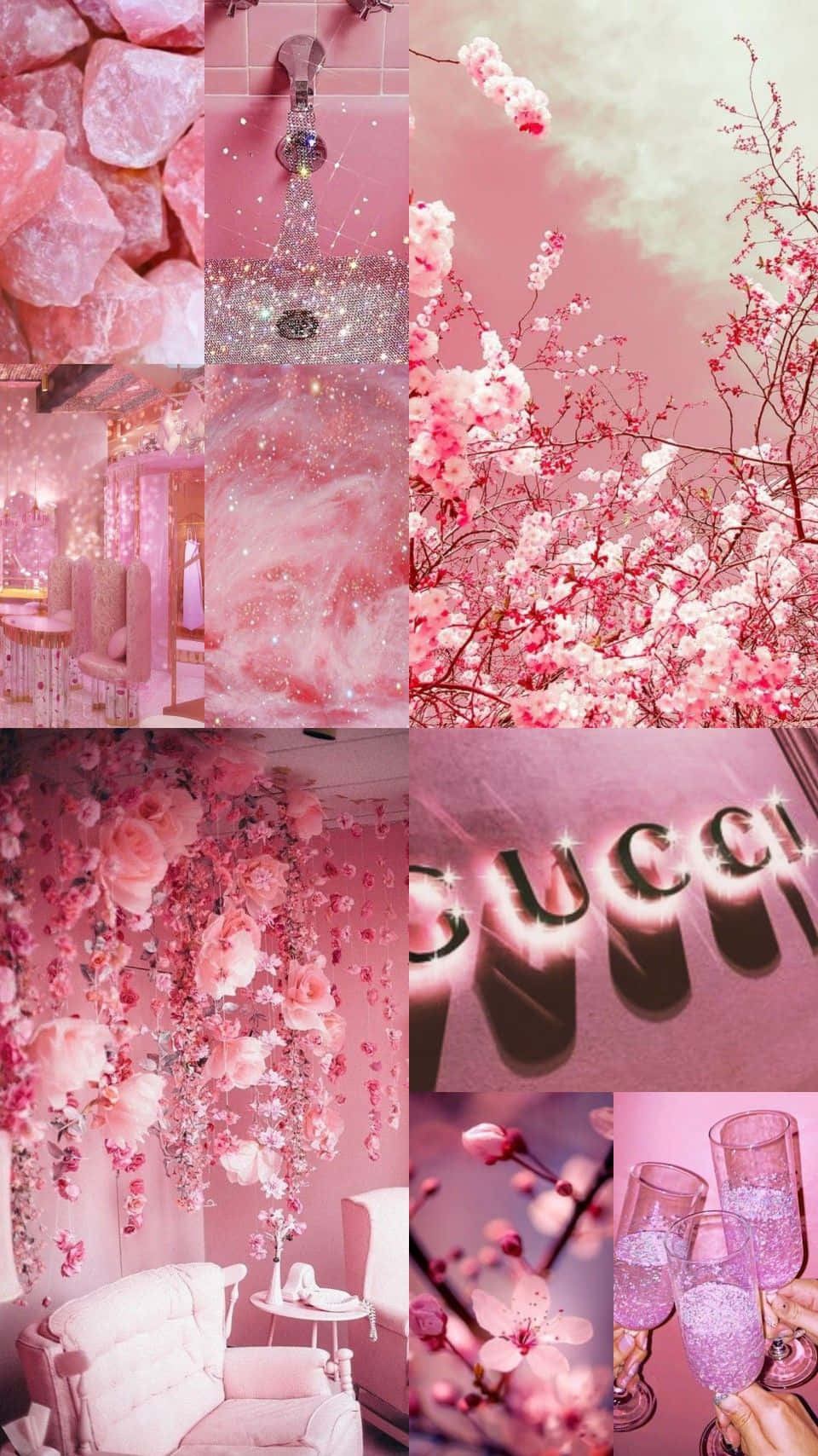 Pink Fall Aesthetic Collage Wallpaper