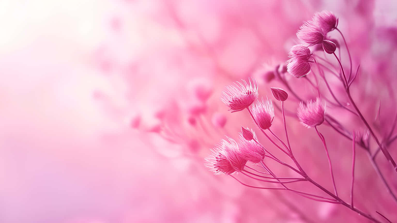 Pink Fall Aesthetic Floral Backdrop Wallpaper