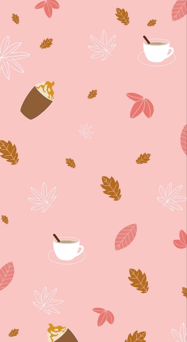 Pink Fall Aesthetic Pattern Wallpaper