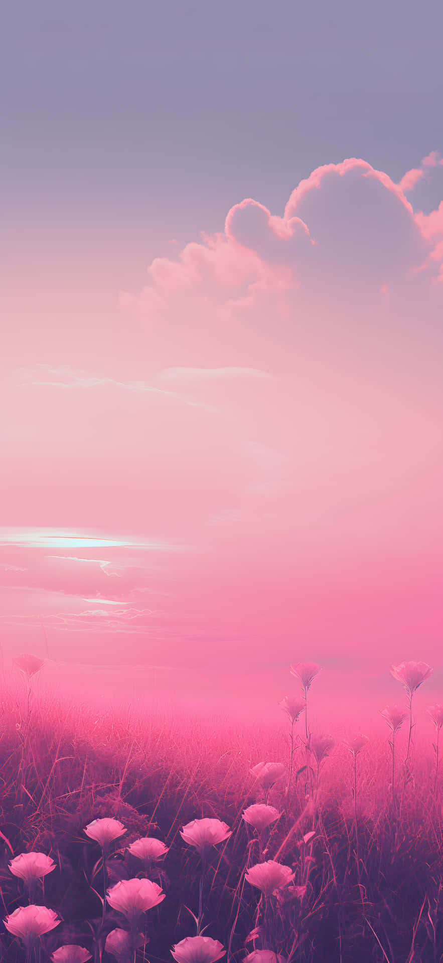 Pink Fall Aesthetic Skyline Wallpaper