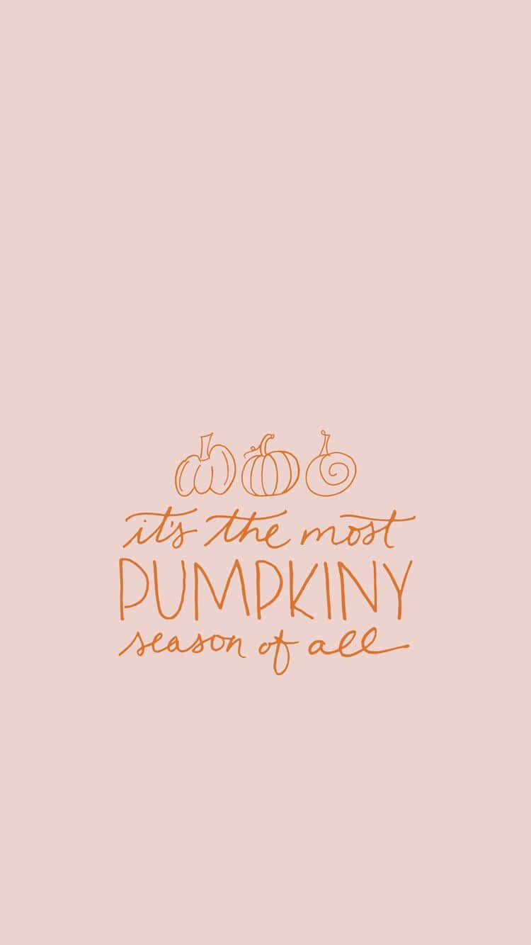 Pink Fall Pumpkin Quote Aesthetic Wallpaper