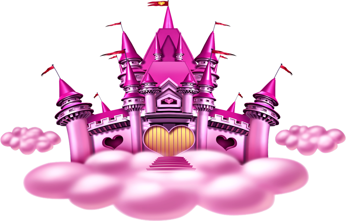 Pink Fantasy Castle Clouds PNG