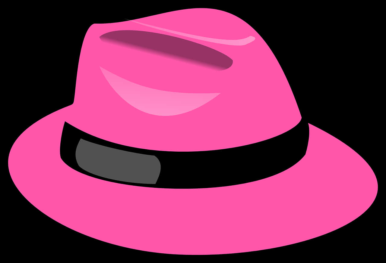 Pink Fedora Hat Illustration PNG