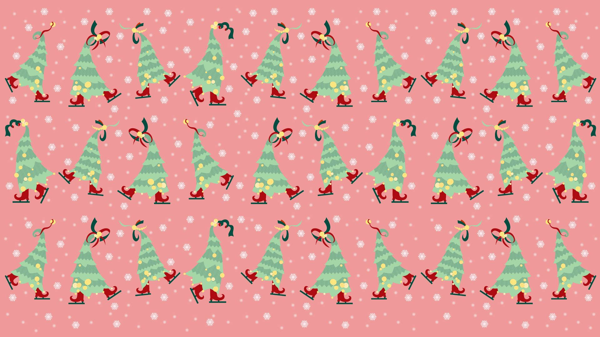 Pink Festive Christmas Trees Digital Art Wallpaper