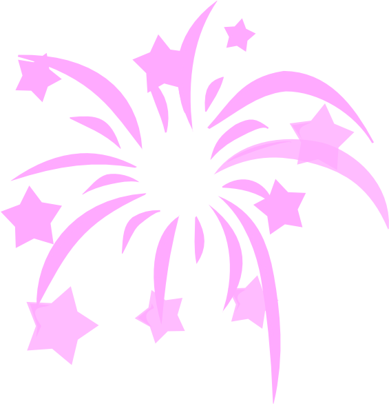 Pink Fireworks Clipart Graphic PNG