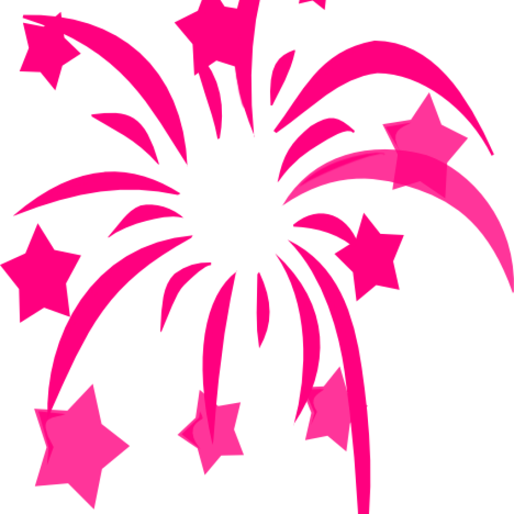 Pink Fireworks Clipart Graphic PNG