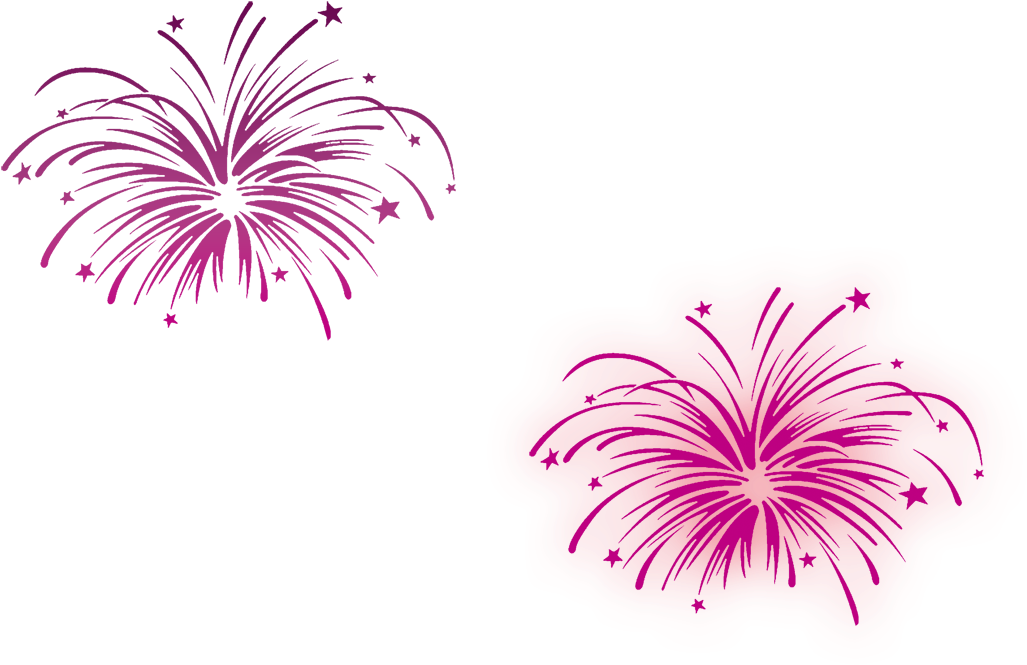 Pink Fireworks Illustration PNG