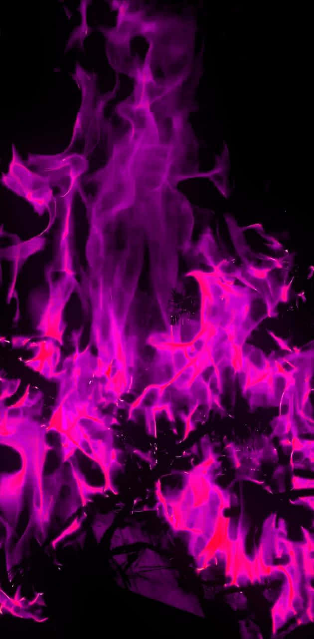 Hot And Fiery Pink Flames Wallpaper