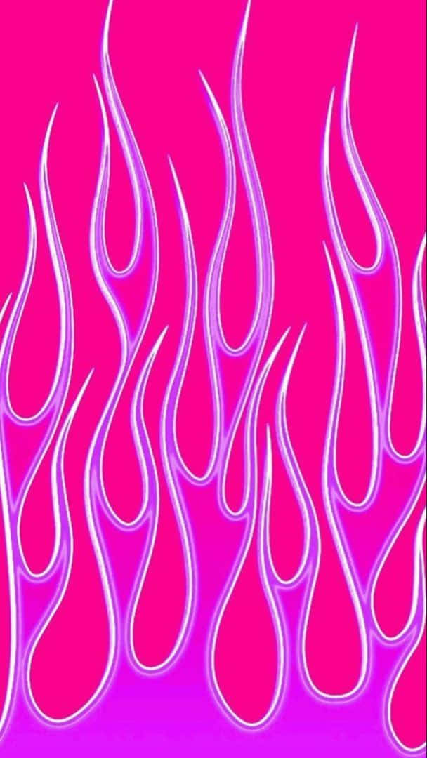 Ultra-bright Pink Flames Wallpaper