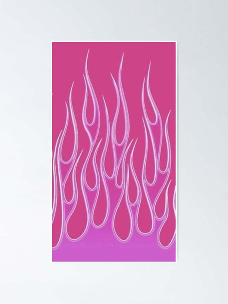 Bright Pink Flames Dancing Against The Night Sky Wallpaper