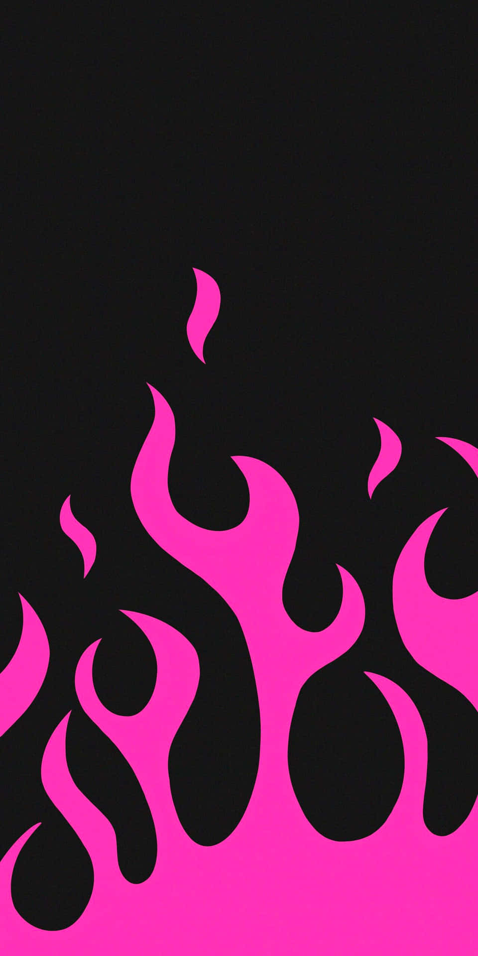 Levende pink flammer stiger langs væggene. Wallpaper