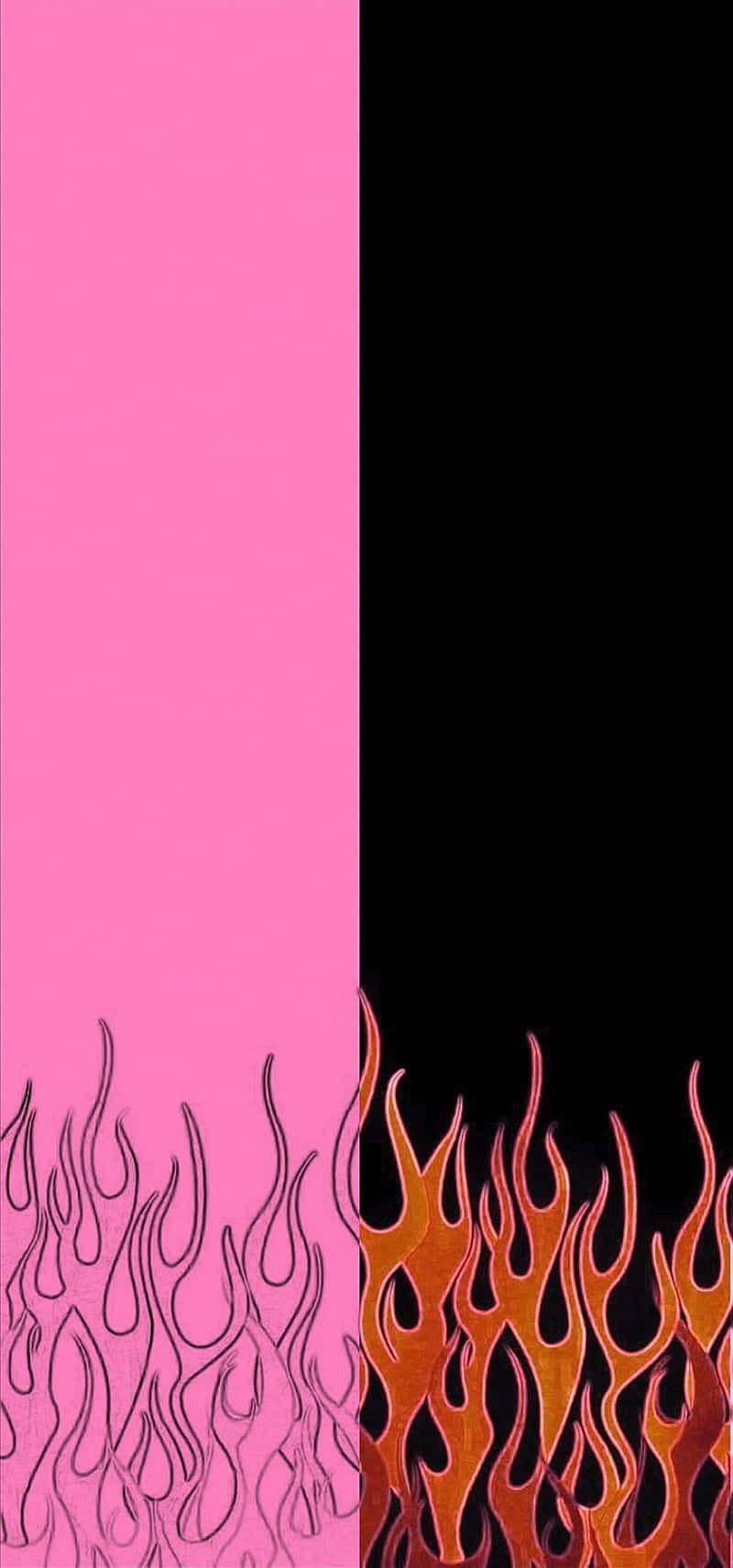 Pink Flames In Two Columns Wallpaper