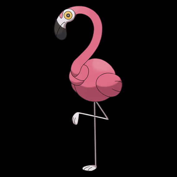 Pink Flamingo Cartoon Character Wallpaper