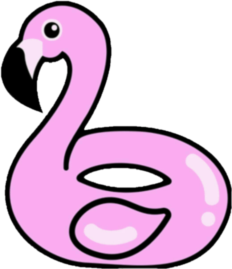 Pink Flamingo Pool Float Illustration PNG