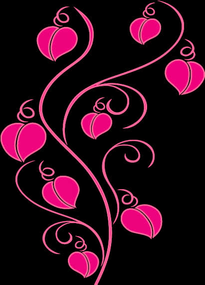 Pink Floral Abstract Art PNG