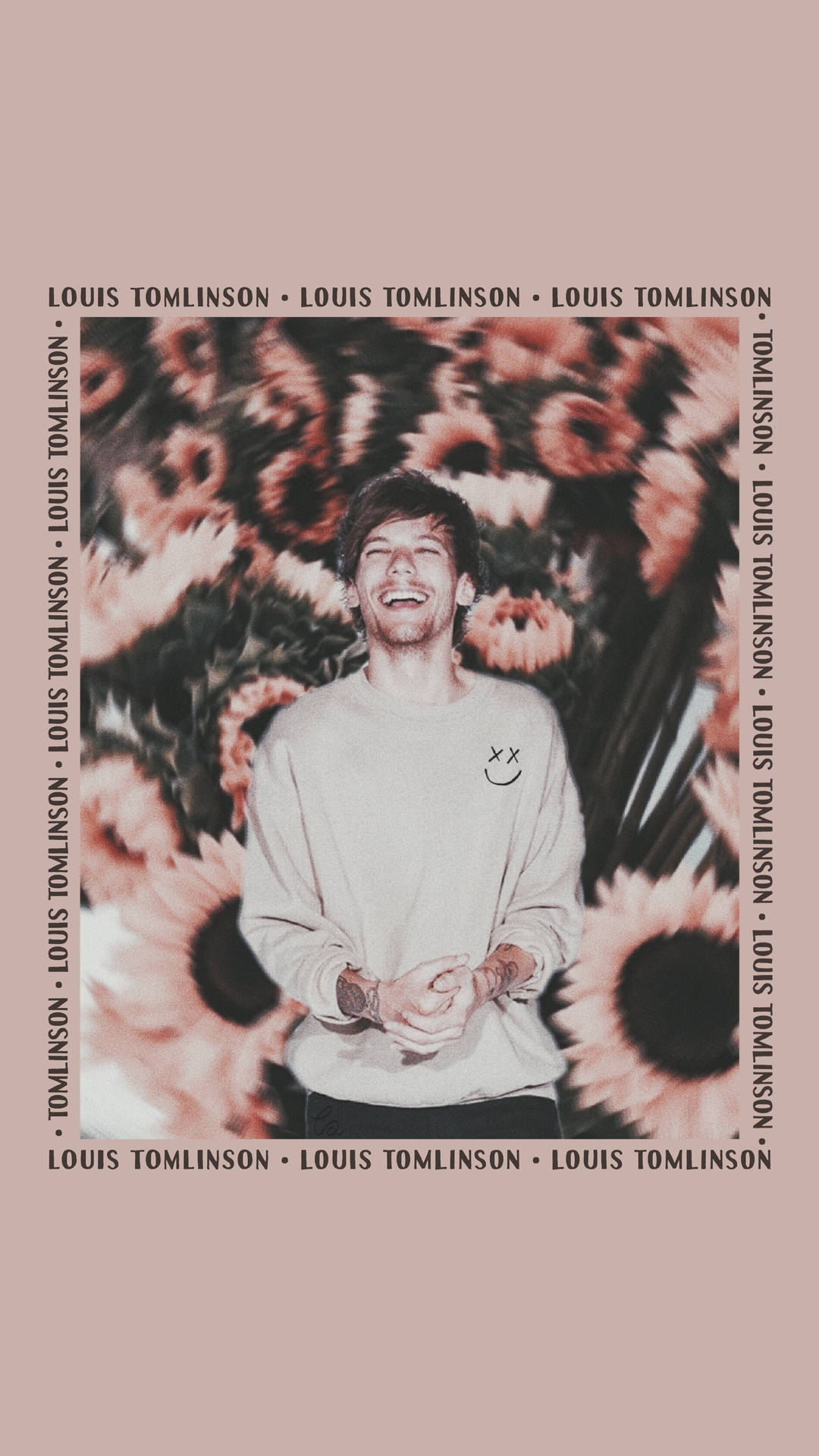 Pink Floral Aesthetic Louis Tomlinson Background