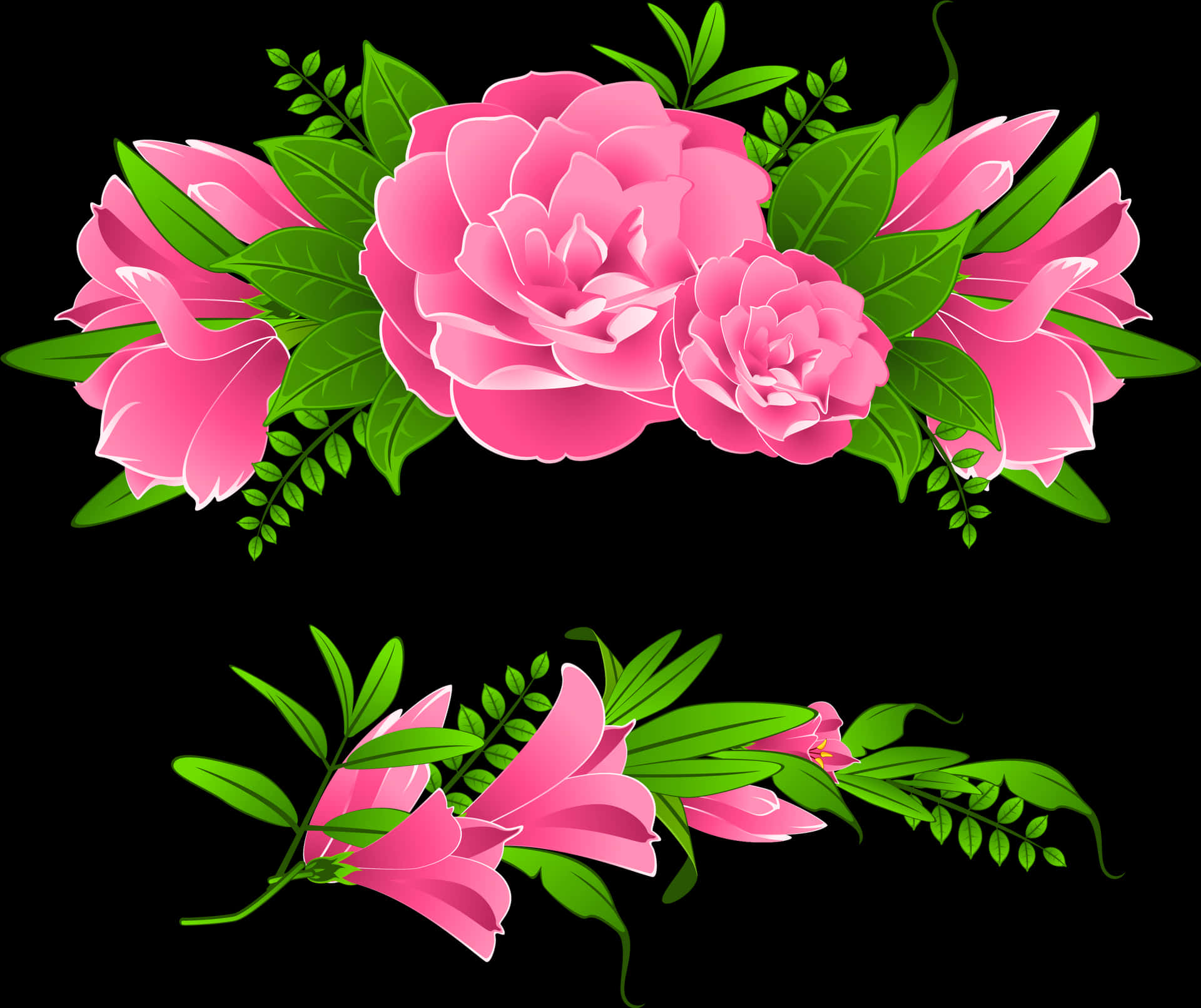 Pink_ Floral_ Arrangement_ Vector PNG