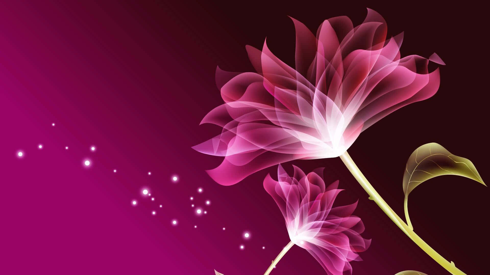 Einelila Blume Mit Sternen Auf Violettem Hintergrund.