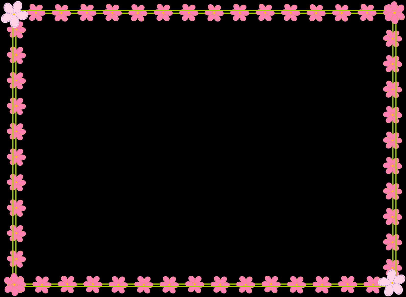 Pink Floral Birthday Frame PNG