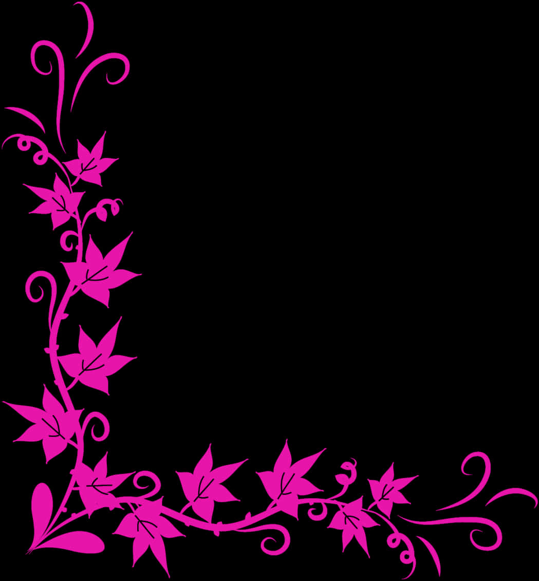 Pink_ Floral_ Border_ Design PNG