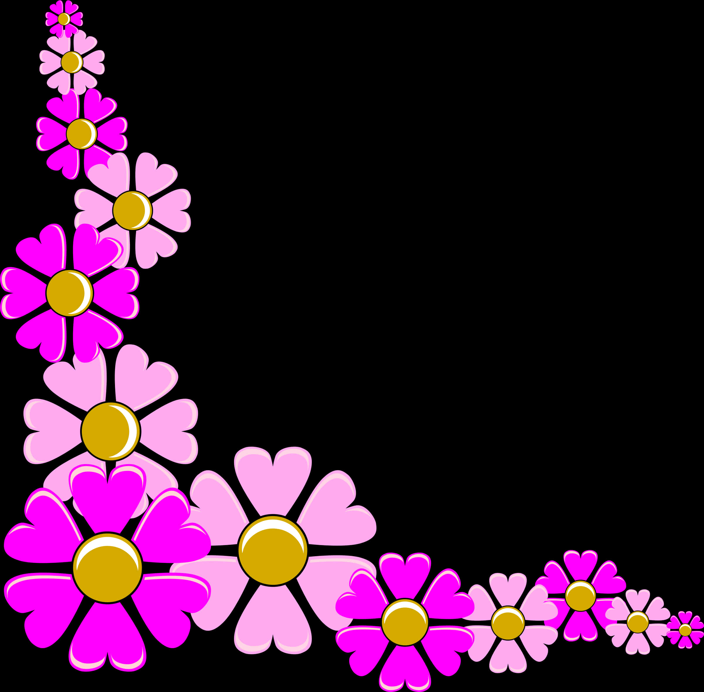 Pink_ Floral_ Border_ Design PNG