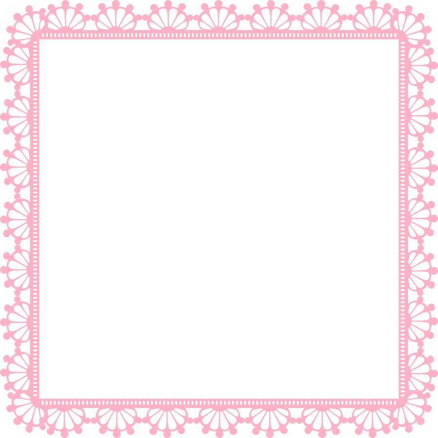 Pink Floral Border Square Frame PNG