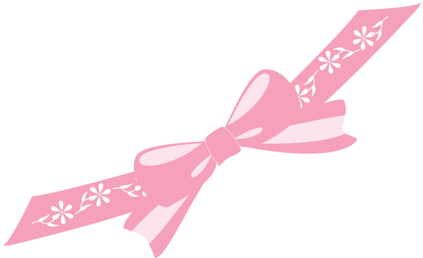 Pink Floral Bow Graphic PNG