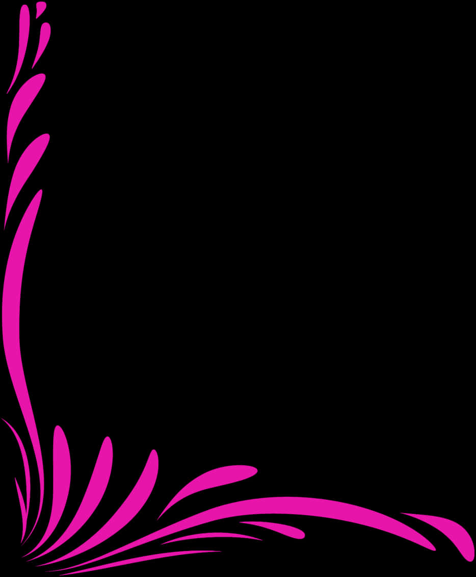 Pink Floral Corner Design PNG