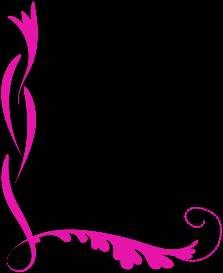 Pink Floral Corner Design PNG