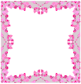 Pink Floral Decorative Frame PNG