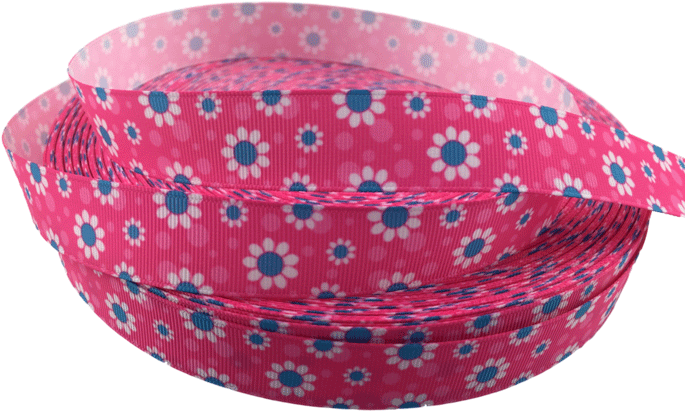 Pink Floral Dot Pattern Ribbon PNG