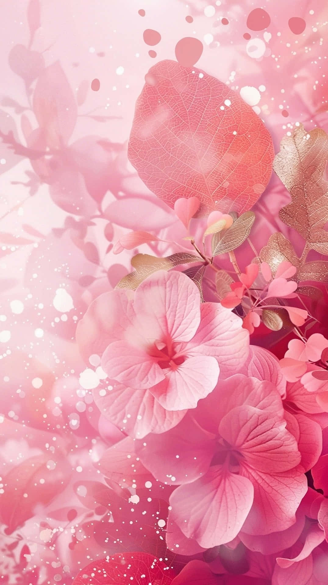 Pink Floral Fantasy Background Wallpaper