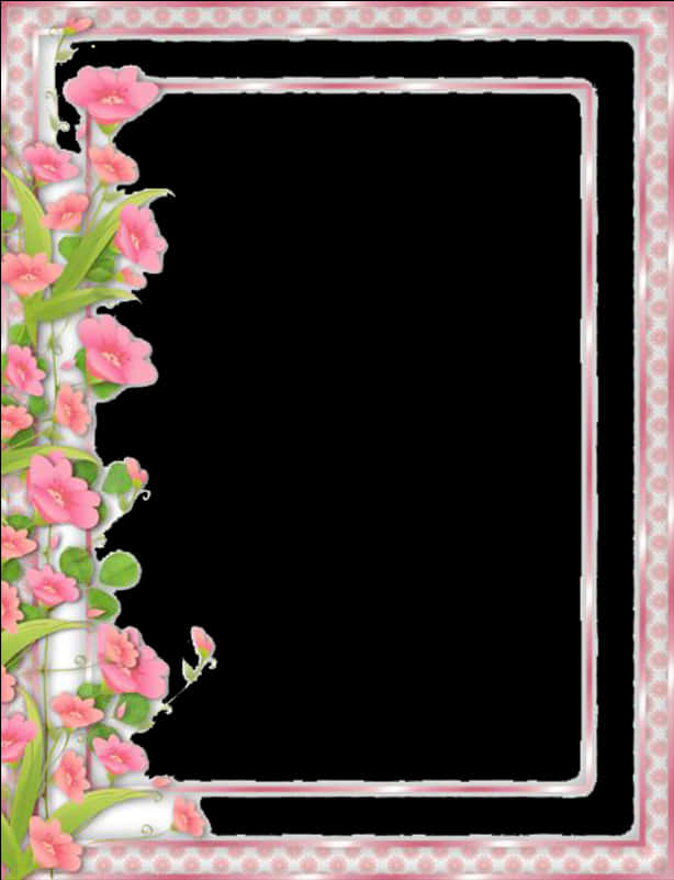 Pink Floral Frame Template PNG