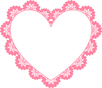 Pink Floral Heart Frame PNG