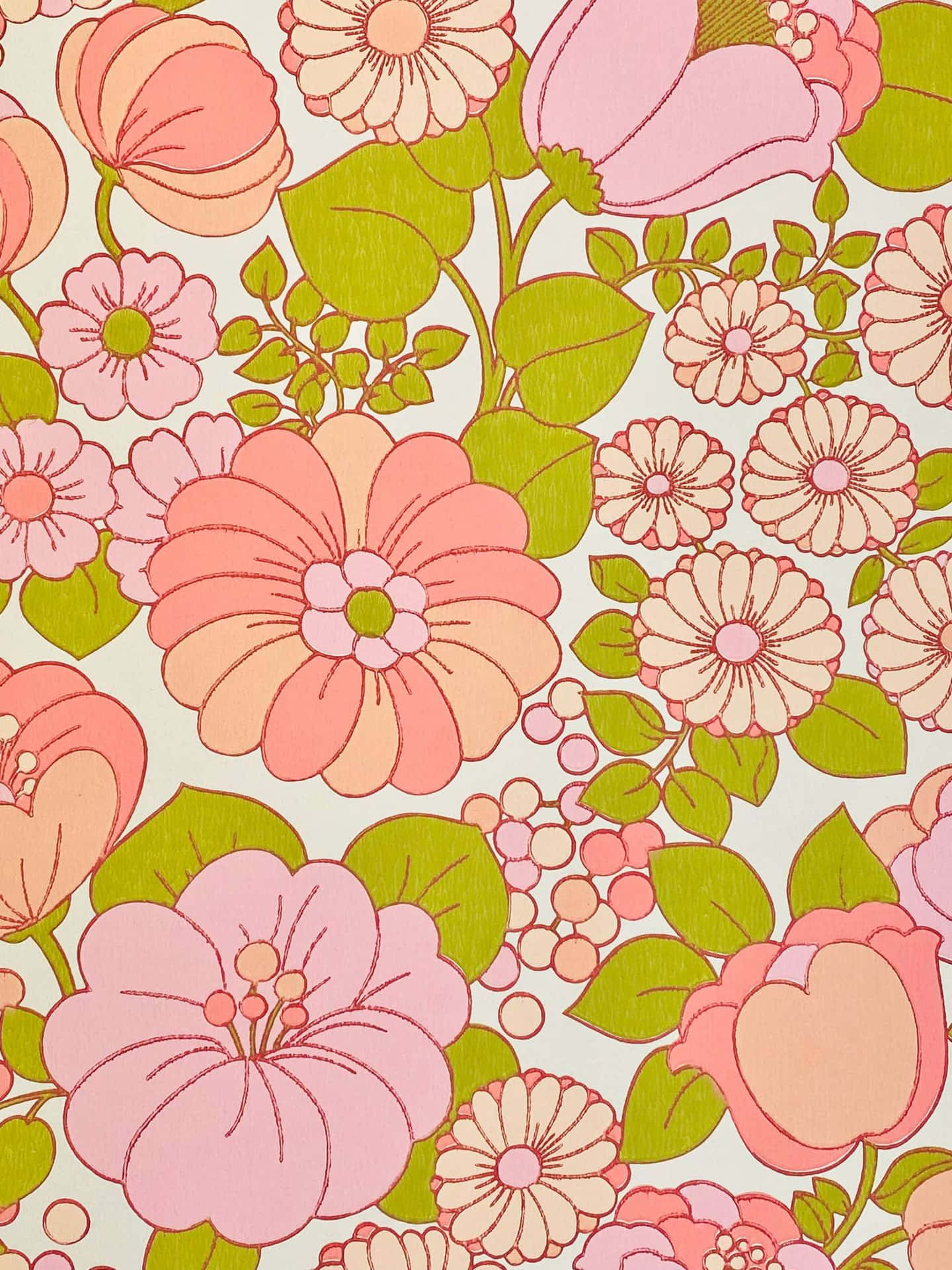 Roze Blomst - Blomstrende Floral Buket Wallpaper