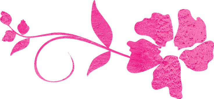 Pink Floral Silhouette Artwork PNG