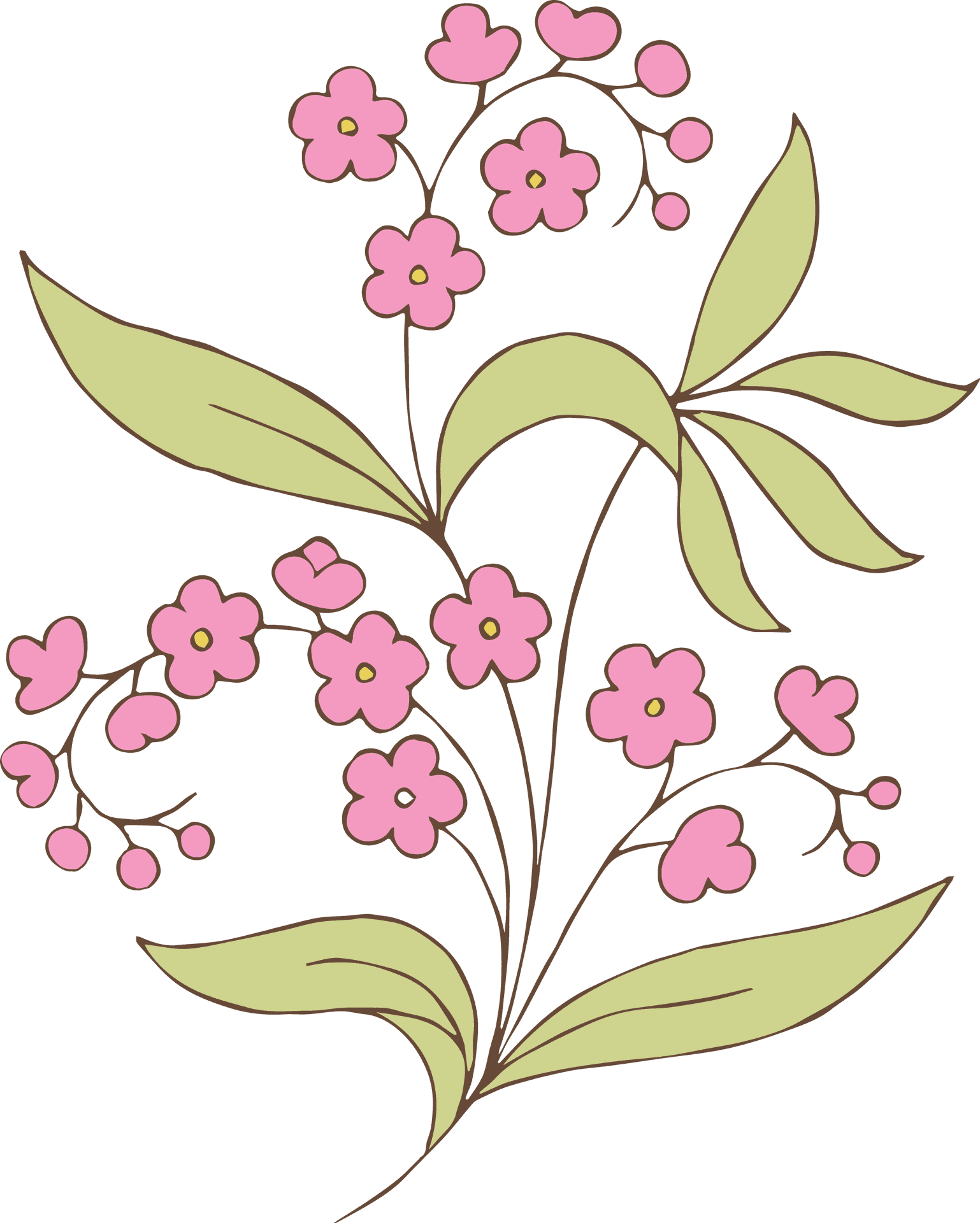 Pink Floral Vector Art PNG