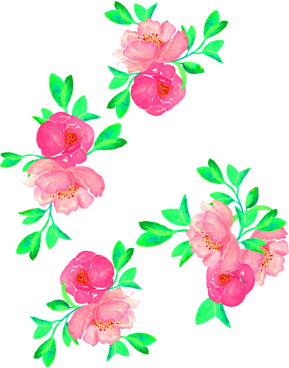 Pink Floral Vector Artwork PNG